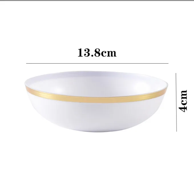 Bronzing side bowl disposable plastic large diameter bowl salad fruit hot pot cross-border foreign trade tableware