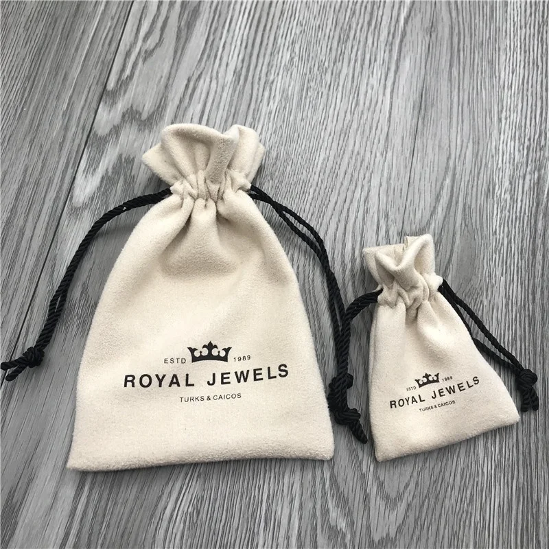 Luxury soft suede drawstring gift bag, Thick suede microfiber jewelry pouch