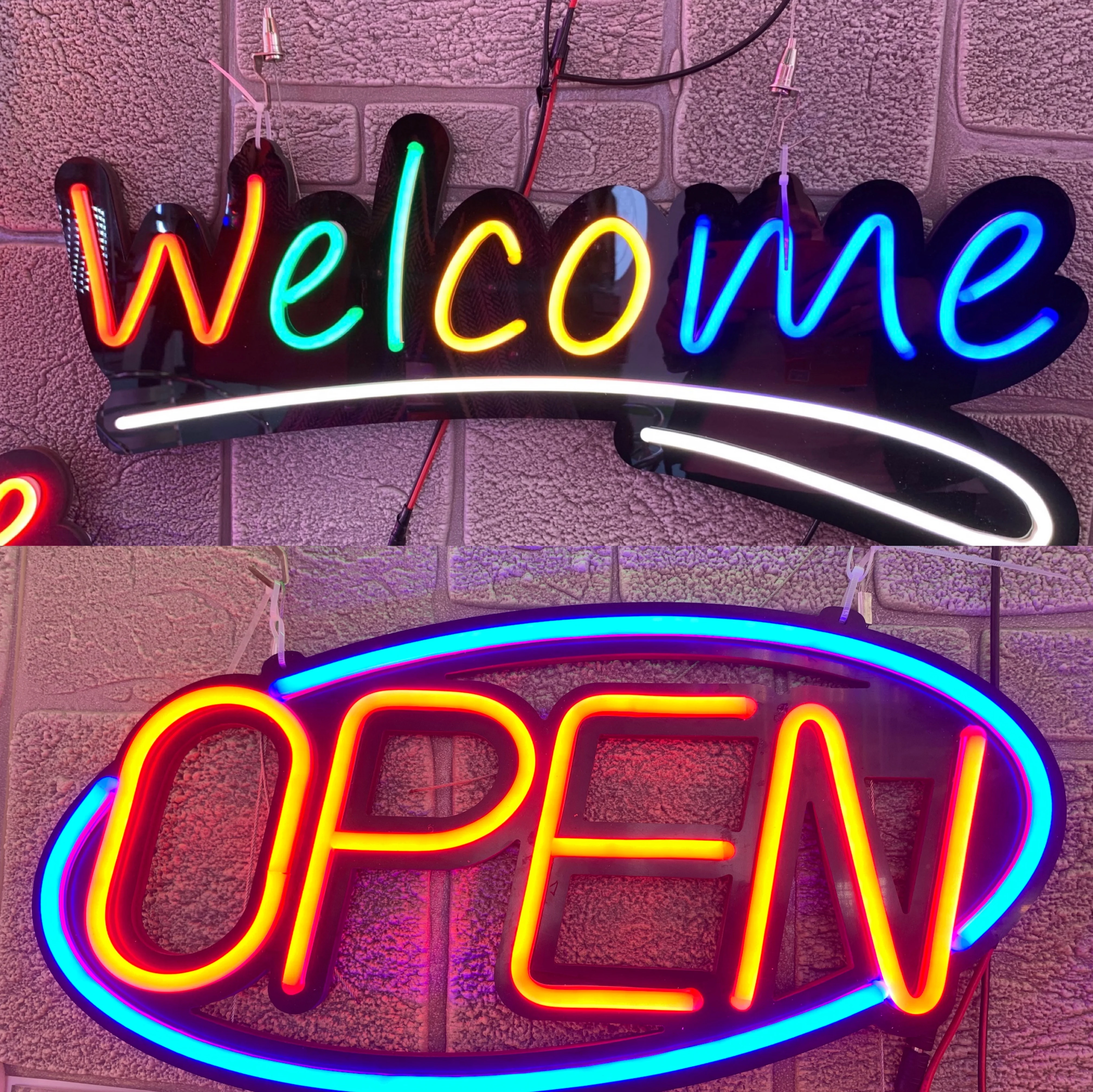Business Opening   Led Open Neon Sicustomized decoration 12v led neon flex open sign Flex Silicone  24 Hours Store Signs