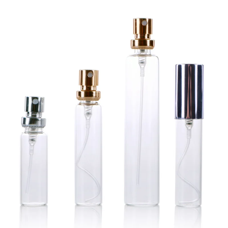 10ml 15ml 20ml 30 ml disposable bottles transparent glass perfume bottle with crimp pump spray