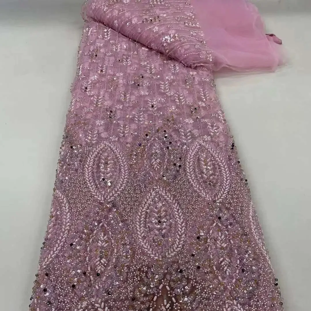 Competitive Price Yellow Lace Fabric African Custom Cheap Reasonable Price Bride Modern Novel Design Low Price Blue