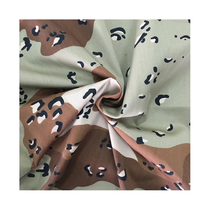 
factory wholesale knit fabric printed cotton Desert camouflage fabric 