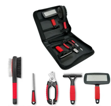 Manufacturer wholesale grooming tool dog pet nail clippers comb brush set
