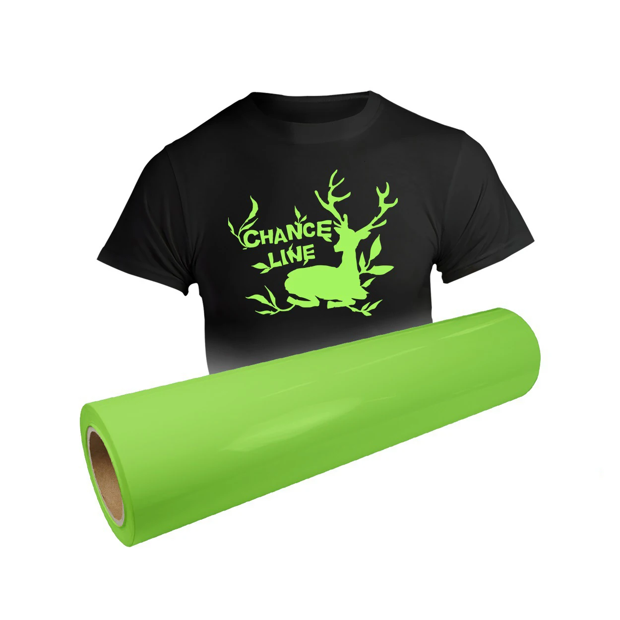 Glow in The Dark Matte HTV Permanent Inkket Printable PU Heatpress Sublimation Textile T-Shirt Vinyl Heat Transfer Sticker