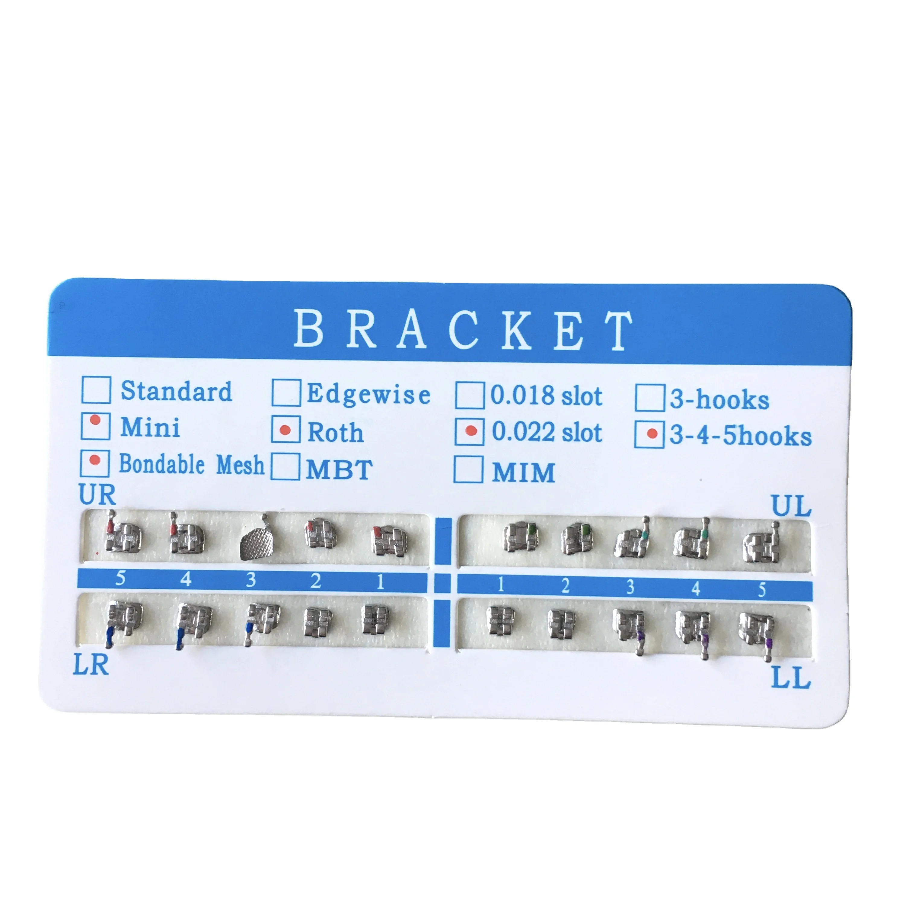 MIM 0.022 0.018 Orthodontic Brackets Medical Products Mini Roth Dental Braces