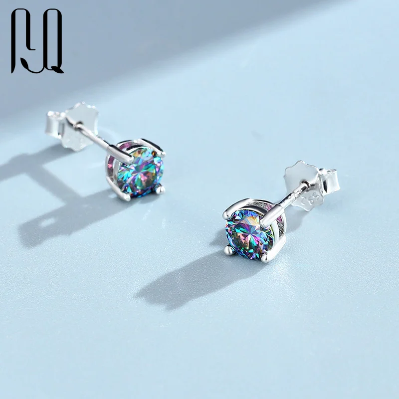 PYQ 2ct+2ct 1ct+1ct Earring Stud with GRA Certificate Moissanite Earrings Fashion Jewelry Earrings Pink Color Vvs Moissanite