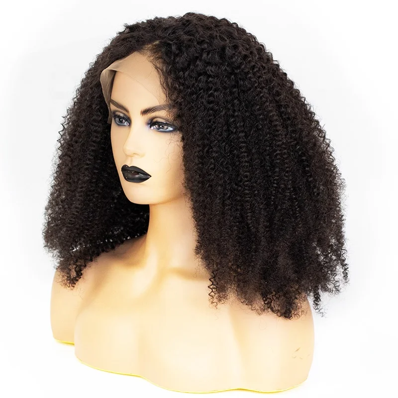 Morein Trend Light Brown Swiss Kinky Curly Full Lace Wigs Raw Brazilian Human Hair Unprocessed Virgin Wig For Women