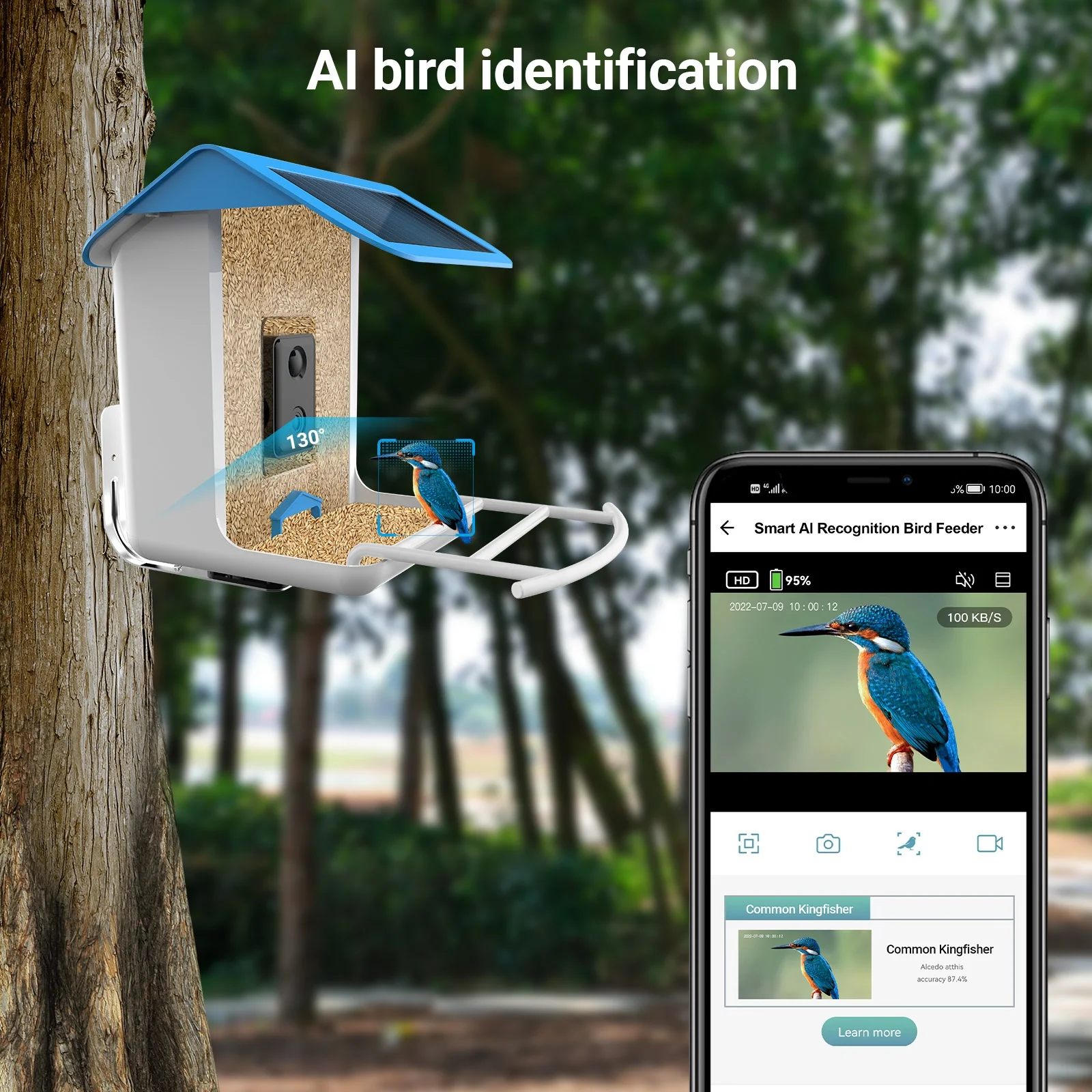 WIFI Smart Bird Feeder with Camera Free AI identification Bird Camera Control by Bird Lover APP