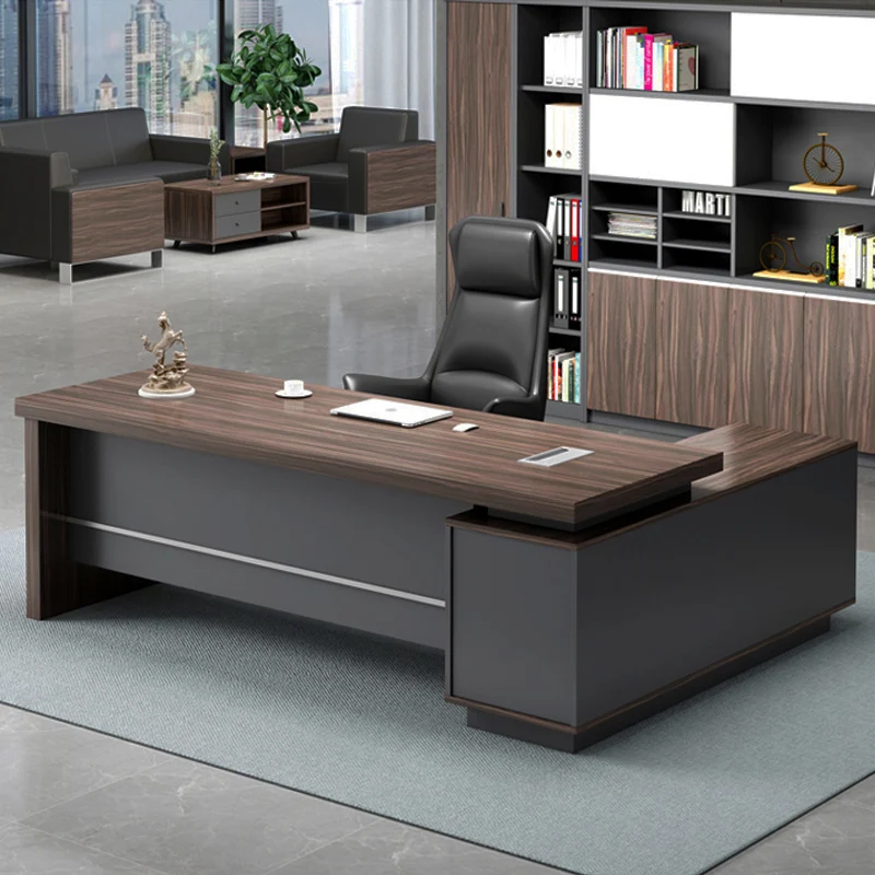 Chuangyue Modern large L-shaped boss desk medium density fiber wood is suitable for school offices
