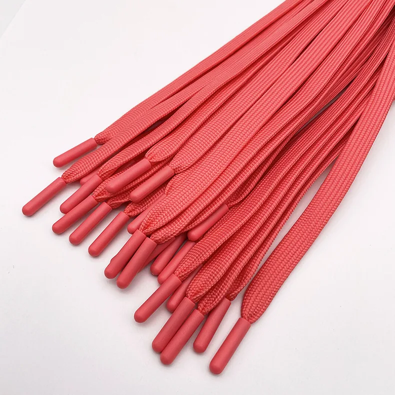 Garment colorful 1cm flat drawstring cord pants waist rope hat hoodie drawcord with tpu plastic tips draw cords