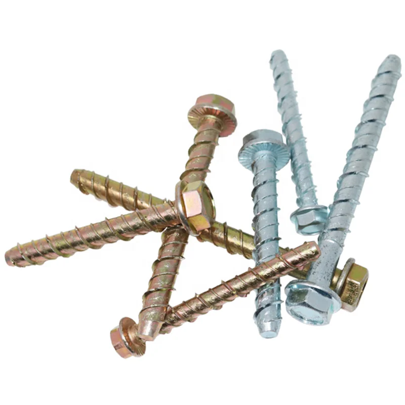 Highly quality personal custom zinc plated hex flange head concrete screw anchors