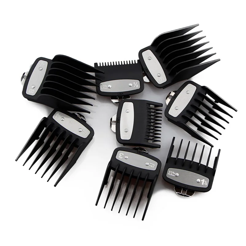 Hair Clipper Limit Comb Fit Barber shop Hair Cutting Guides Combs Accessory With Metal Clip 10 Kind Cutting Lengths Guards Set