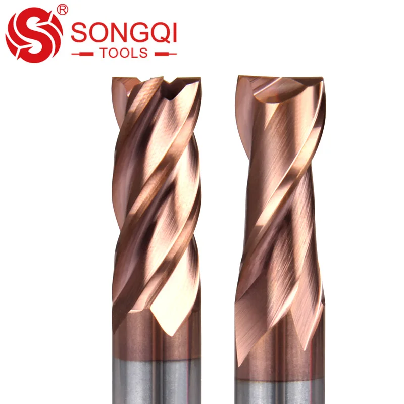 
HRC 45/55/60/65 Parallel Shank Solid Tungsten Carbide CNC End Milling Cutter for Stainless Steel Metal Cutter End Mill 