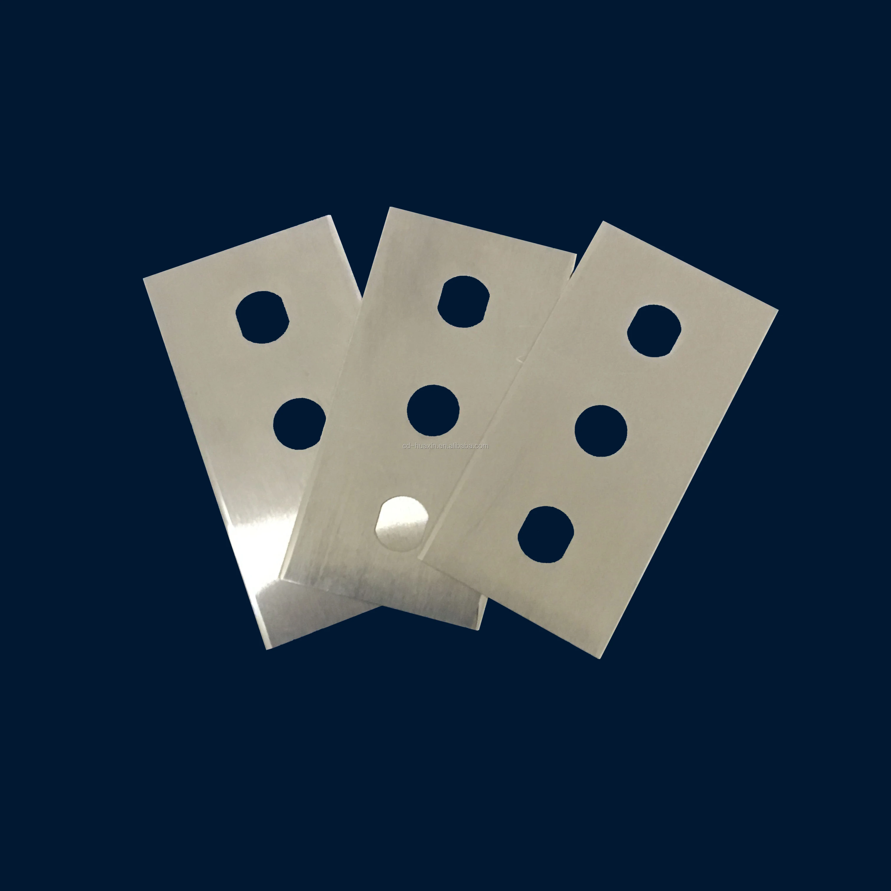 Profiled Three Holes Razor Blades For Film, Fiber Cutting