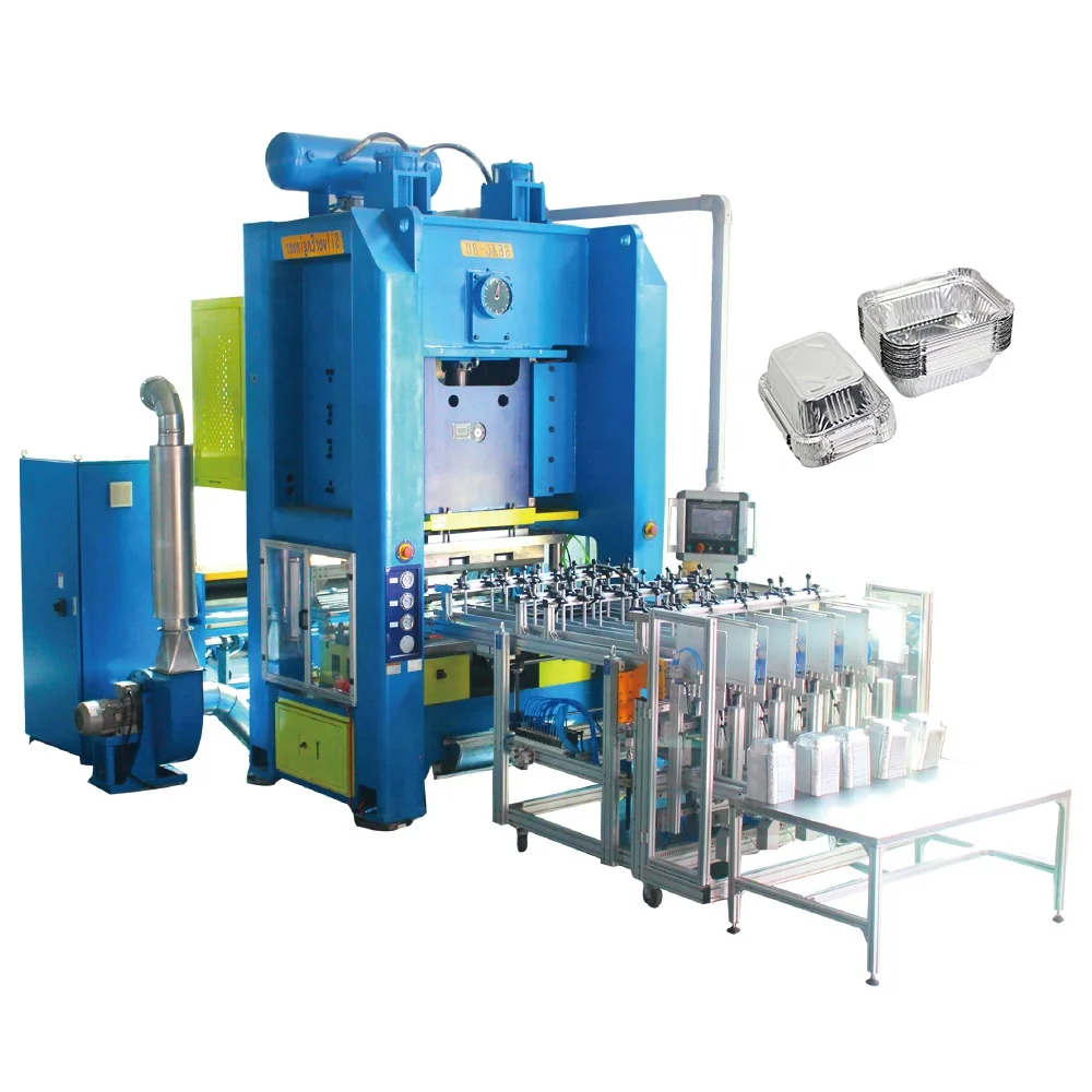80 tons aluminum foil pneumatic stamping machine high speed aluminum foil container lunch box machine with operation training