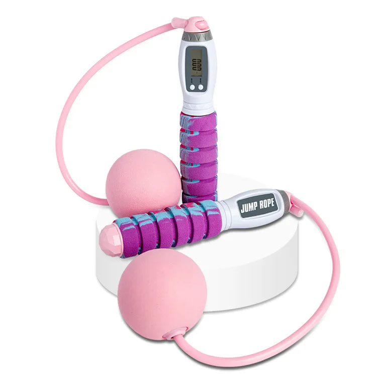 custom logo 360 degree rotate 7 cm diameters EVA ball workout heavy power training fat burn wireless smart skipping jump rope