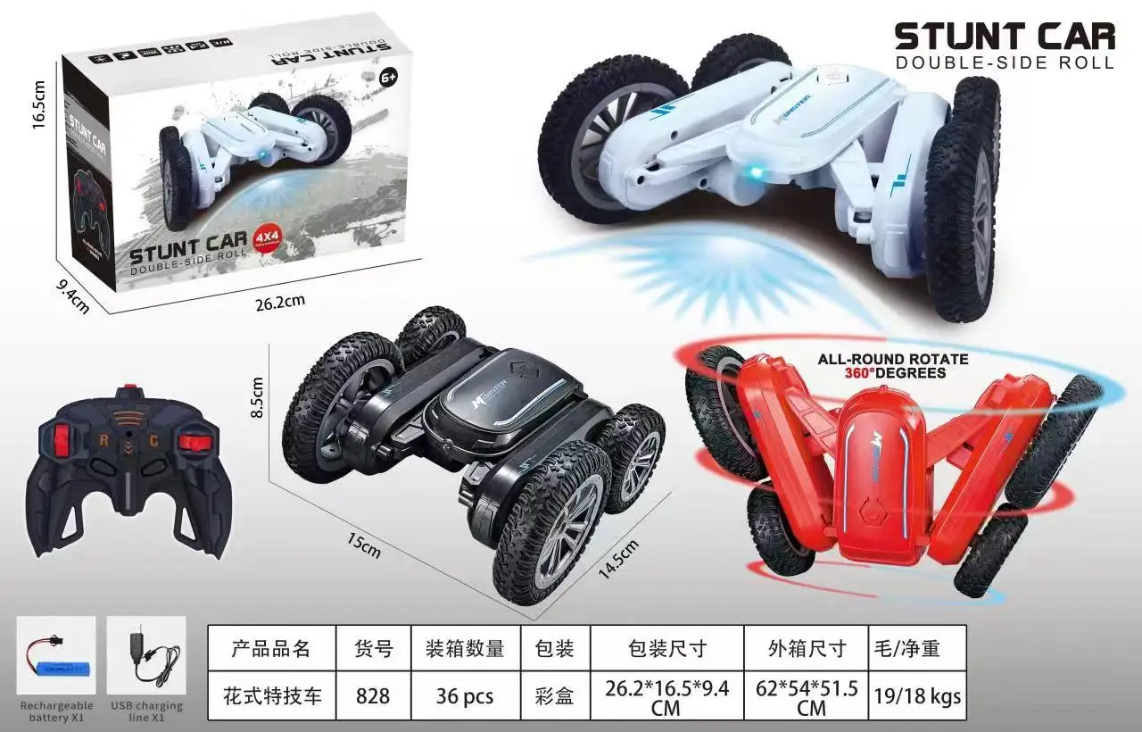 Factory wholesale  kids new mountain beach road rc car with lighting electric rc twist fancy stunt rolling remote car toy