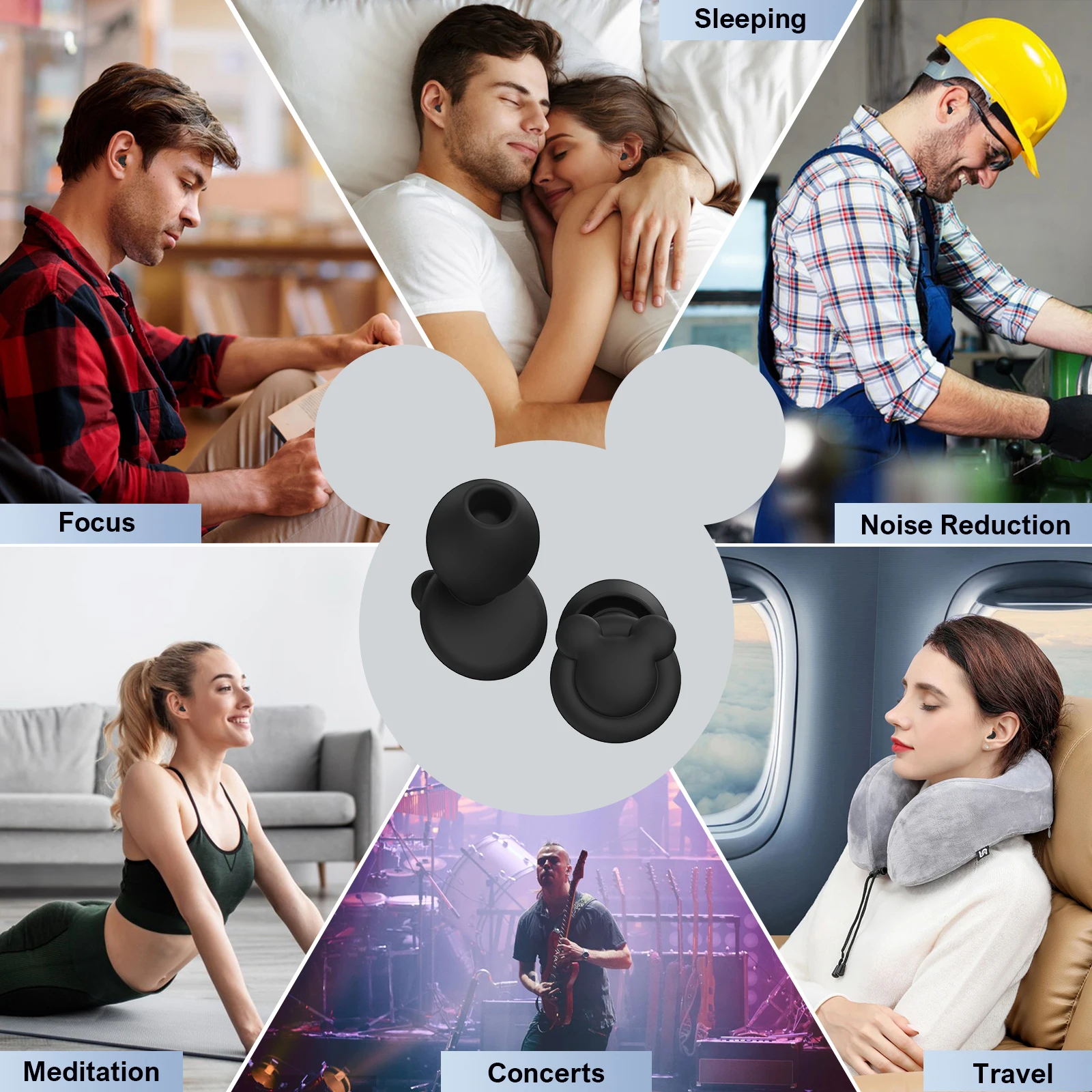 Silicone Ear Plug Noise Reduction Function Hearing Protection Sound Insulation Sleeping Noise Reducing Ear Plugs