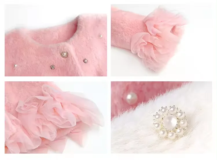 Girls Leather Coat Winter Medium Long Baby Winter New Children Mink Fur Thickened Kids Coat