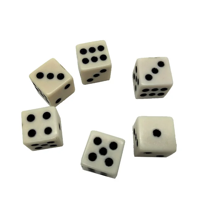 16mm unique design beige square corner dice with black dots