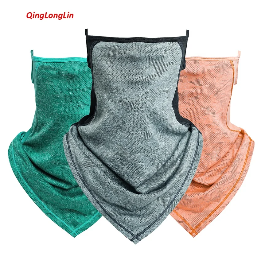 QingLongLin Custom logo Cloth Washable Face Mask Moisture Wicking Bicycle Face Mask Multifunction Polyester Bandana