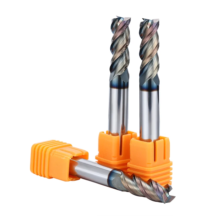DOHRE HRC45/55 4 Flutes Solid Carbide End Milling Cutter DLC Coated With Straight Shank For Steel Parts