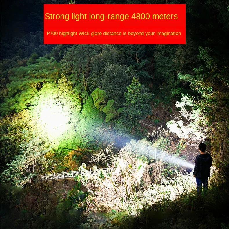 Bright Light 12000Lm Rechargeable Flashlight Waterproof Long Distance Led Torch Flashlight for Outdoor Camping