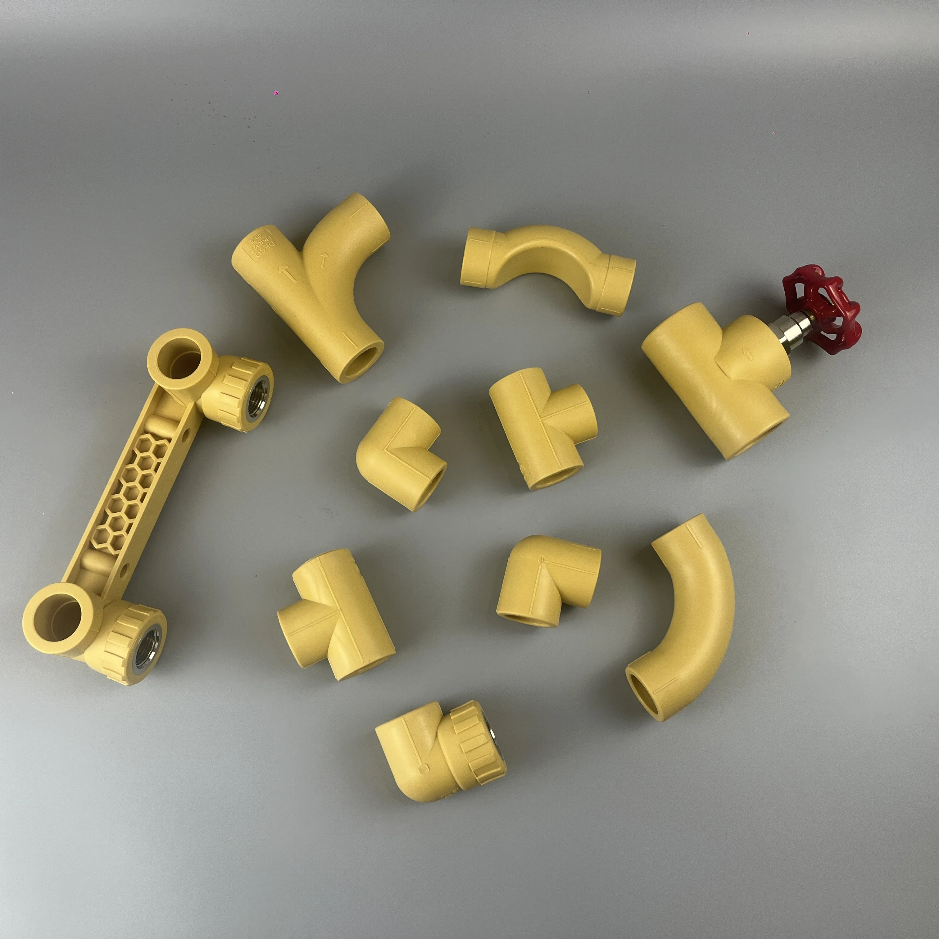 Deso ( 20-63mm ) plastic pipe welding ppr brass concealed stop valve with handle