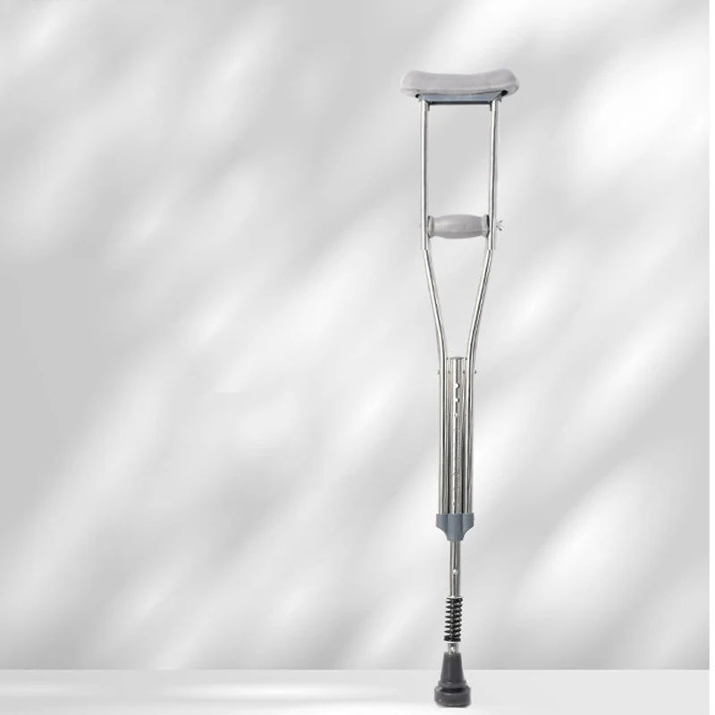 Wholesale Price Spring Shock Absorption Stainless Steel Armpit Crutches For The Disabled Elderly