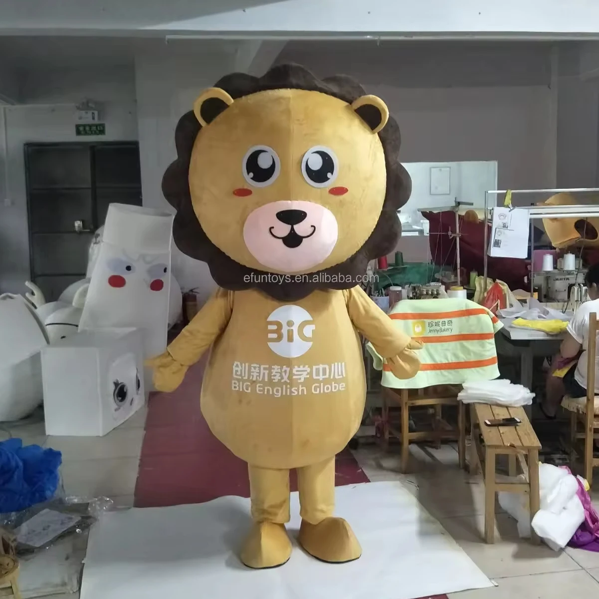 Efun MOQ 1 PC  Customize on demand cartoon lion mascot uniform walking effect animal mascot costume suit for sale