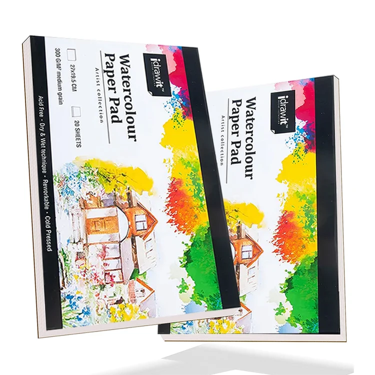 Hot-Selling Customize Watercolor 100% Cotton Paper Pad 200 GSM 20 Sheets for Kids Painting