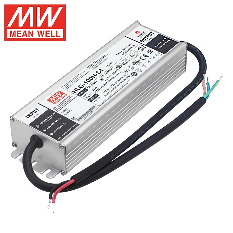 MeanWell LED Driver HLG-100H-54 100W 54V 1.77A Outdoor lighting power supply