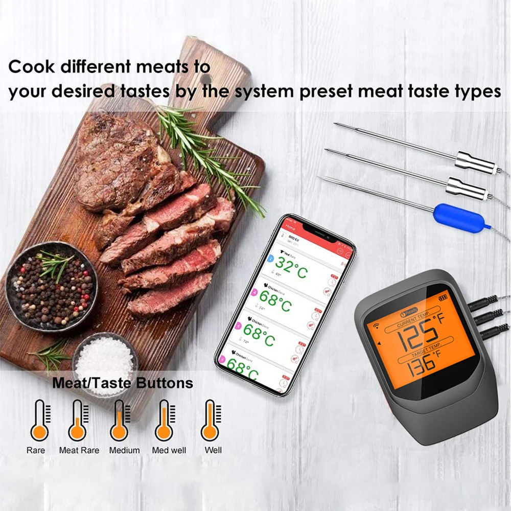 Electronic LCD Backlight Digital Grill BBQ Food Thermometer Shenzhen Pro-07