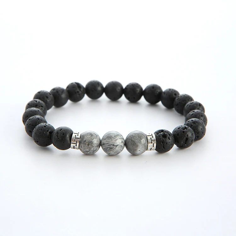 
8mm Chakras Stone Lava Beads Bracelet Mens Bead Bracelet Natural Stone Bead Bracelet Natural Stone 