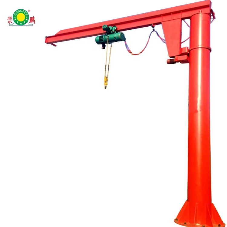1t 2t 3m 5m 6m Ground Mounted Column Slewing 90 270 360 Degree Rotating Jib Crane