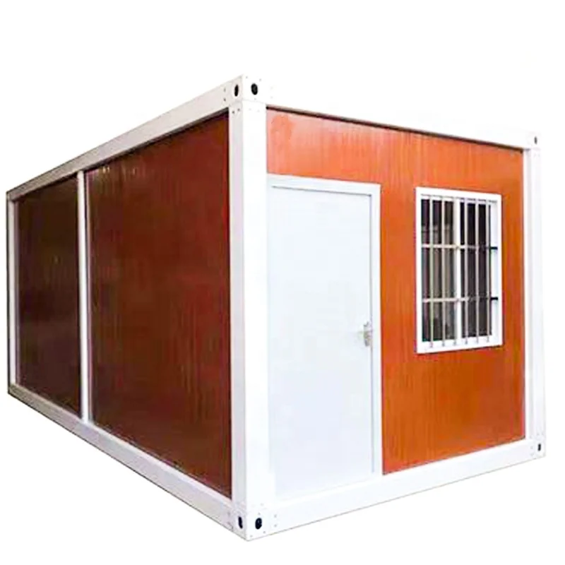 China prefab container house with Canopy Yellow Modular Prefabricated house office shop cafe
