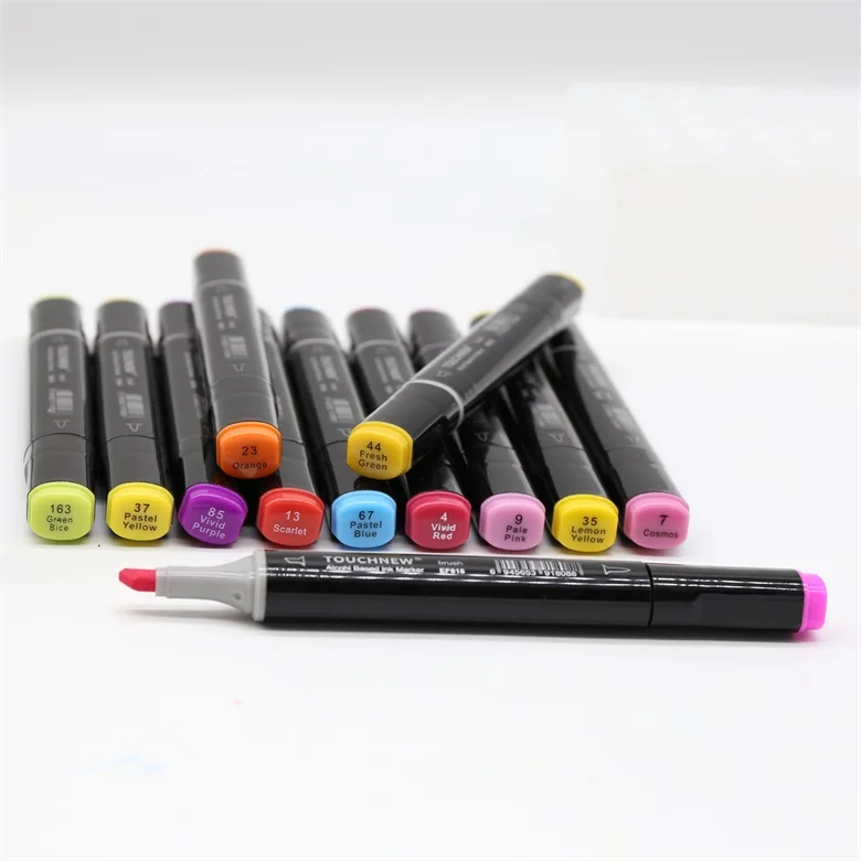 Factory Wholesale Cheap Brush Marker Pen 40 Colors Sets Bag Packing