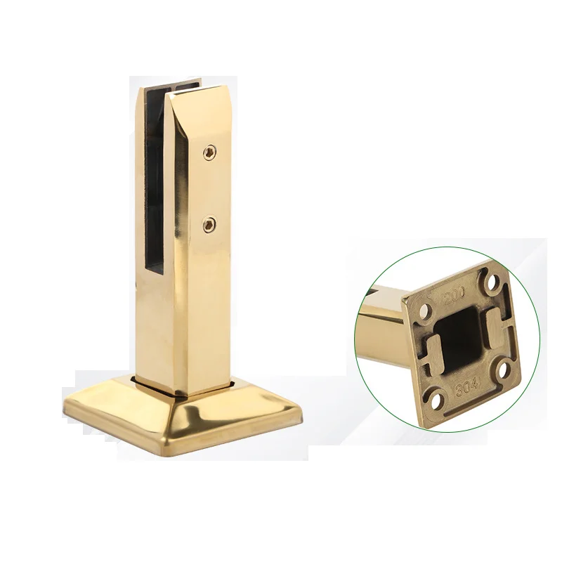 Factory Price Stainless Steel Hollow Golden Color Spigot Glass Balustrade Brushed Swimming Pool Railing Handrail Deck