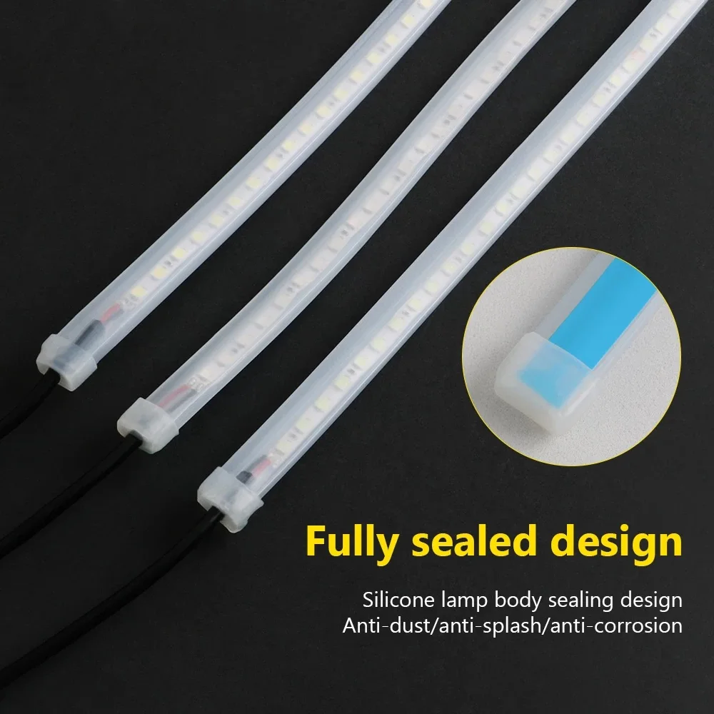 Car LED Hood Light 12V Flexible Waterproof Daytime Running Light APP Wireless Control RGB LED Strip Auto Decorative Light