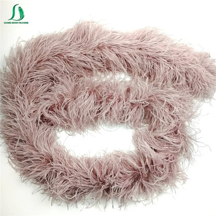 Leading Feather Supplier Cheap 10 ply Ostrich Feather Boa Trimming for Party Feather dress sexy robe woman pajamas