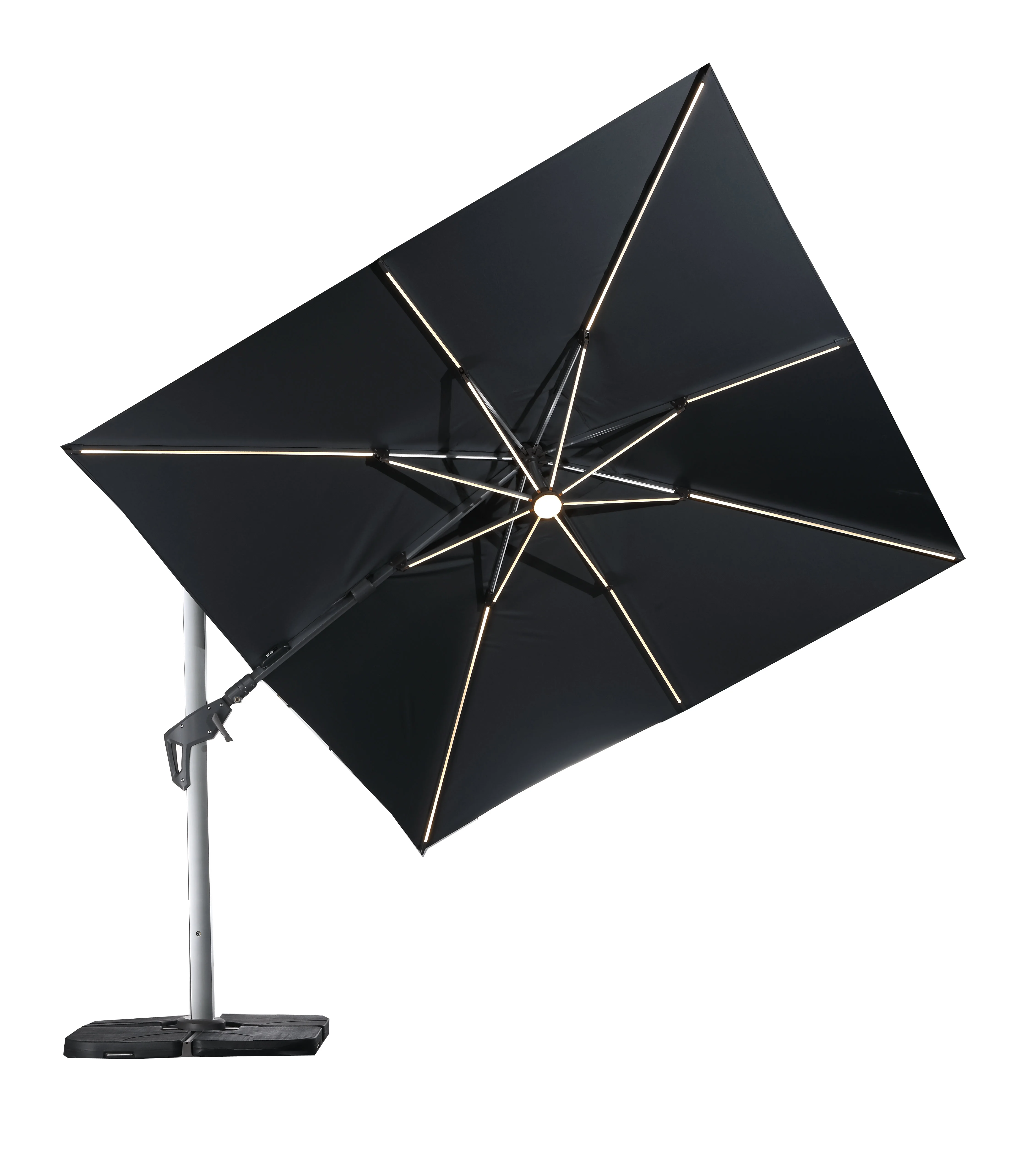 Waterproof Canopy Outdoor Umbrella 11ft Beach Aluminum Cantilever Garden Parasols Patio Umbrellas