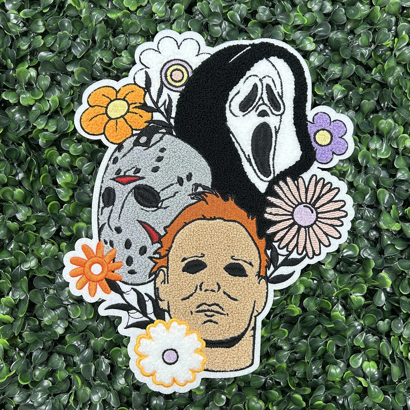 Custom Horror Patches Embroidery Halloween Decorations Chenille Iron On Patches For Clothing