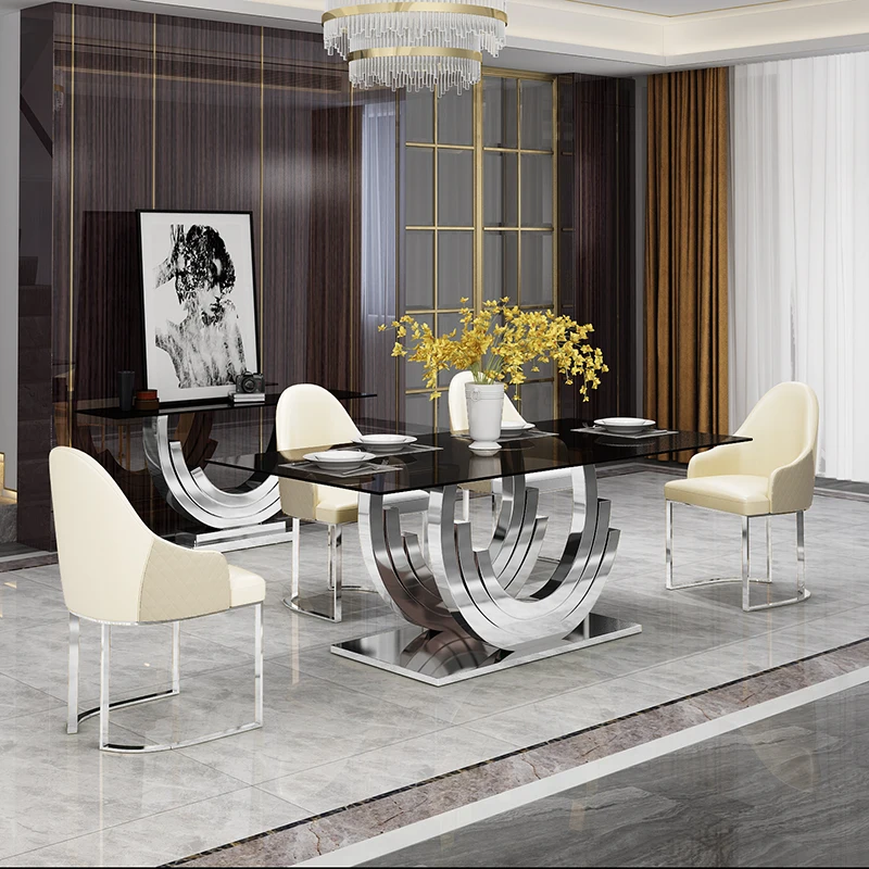 Moden glass dining table for dining room furniture