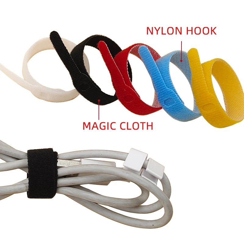 50 pieces Needle type box-pack Waterproof and reusable Adjustable Colorful Back To Back Hook And Loop Strap