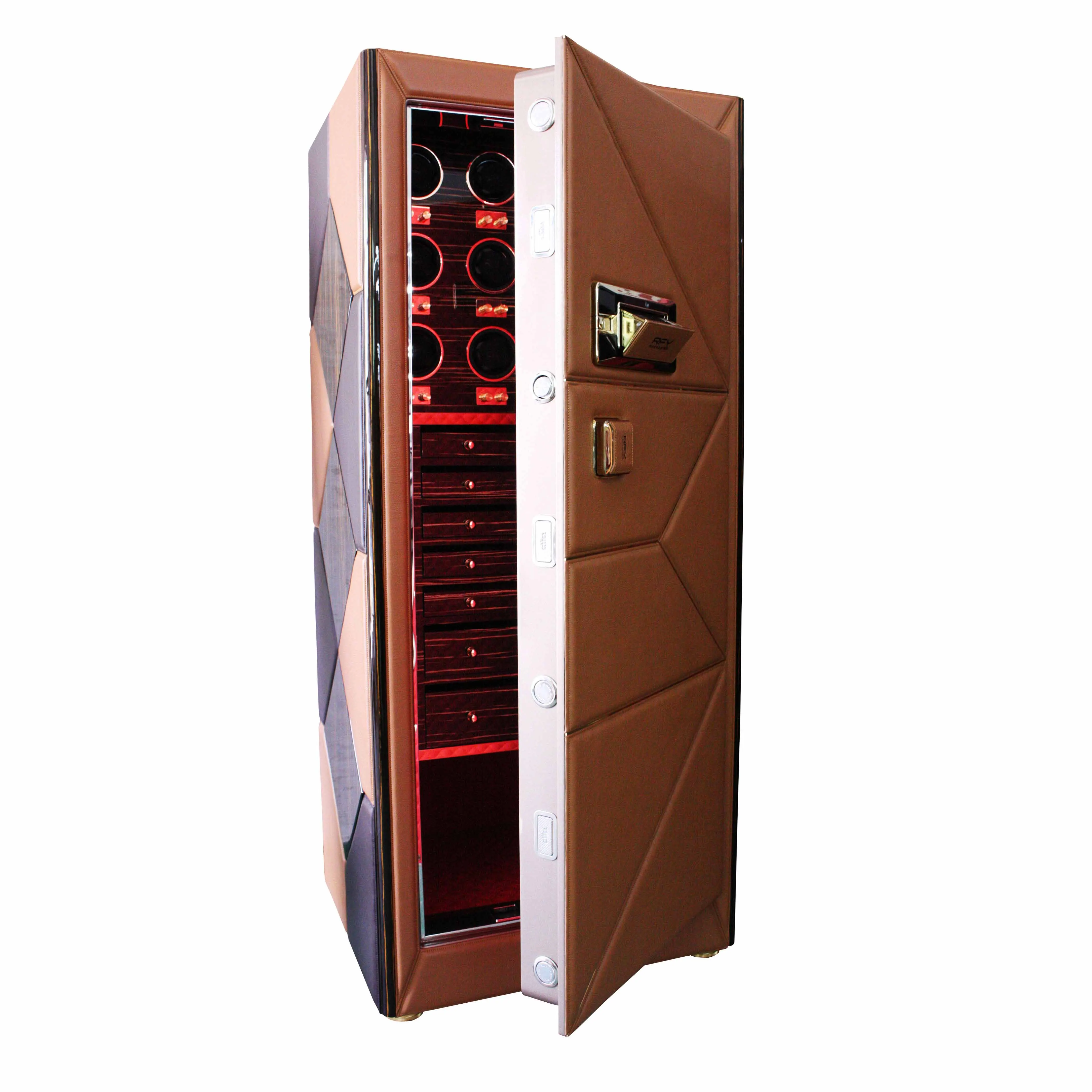 Smart Fingerprint Lock For Home Hotel Security Luxurious Safes Genuine leather safety box FOR WATCHES