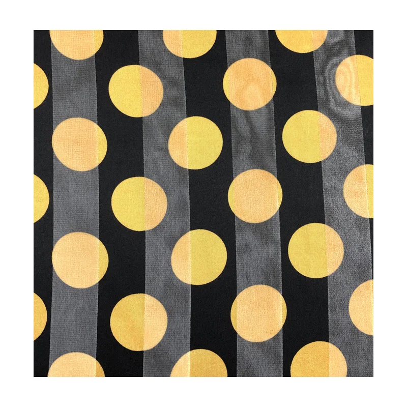 RTS instock 100% polyester crepe material  dot print printed fabric for woman summer dress skirt