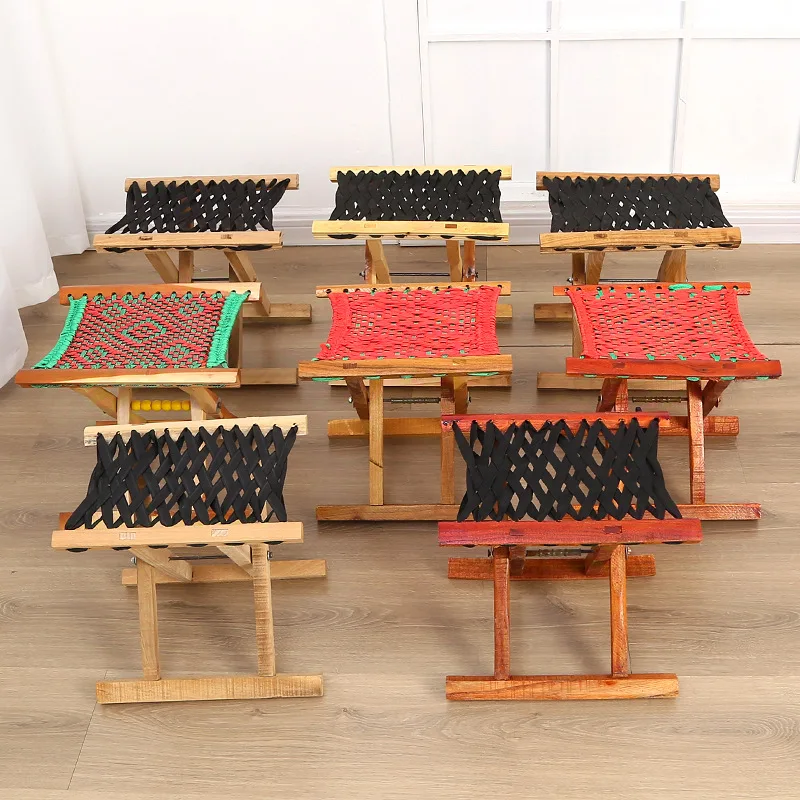 Factory directly delivery creative small mazar folding portable fishing chair solid wood small stool wooden chair