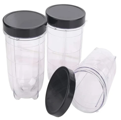 3 Pack 16oz Blender Cups With Lids Compatible With Replacement Parts For 250w MB1001 Juicer Mixer