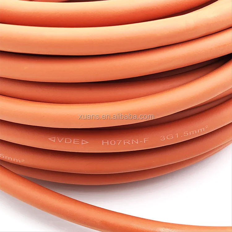 VDE standard H07RN-F 3 core 1.5mm neoprene rubber flexible electrical power cable