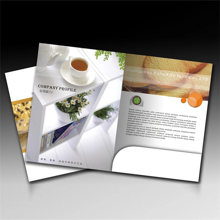 A4 A5 Personalized Printing One Pocket 300gsm Coated Paper Cardboard File Presentation Folder for Business